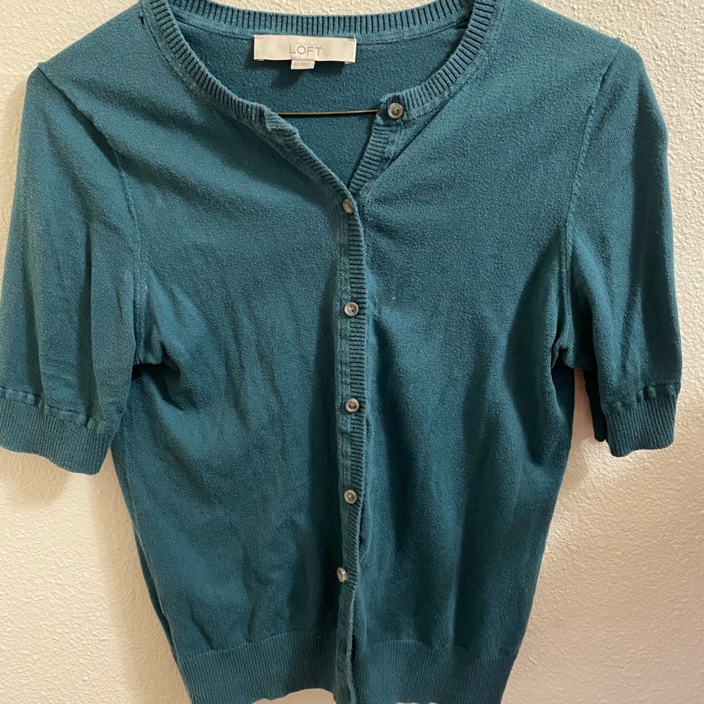 Dark Green Cotton Cardigan